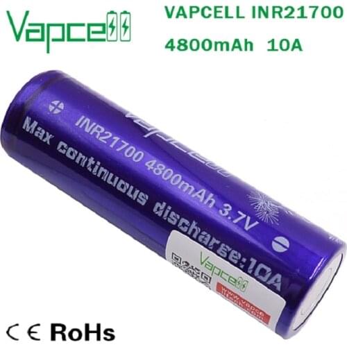 VapCell original 21700 4800mah 10A rewrap 48G high Capacity 3.7V li lon Rechargeable batteries lithium battery free shipping