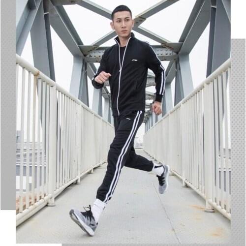 LINING 2021 new mens suit mens sports suit casual sports lining Mens Two Pieces Set Clothing Jacket+Pants Sports Suit AWEQ017