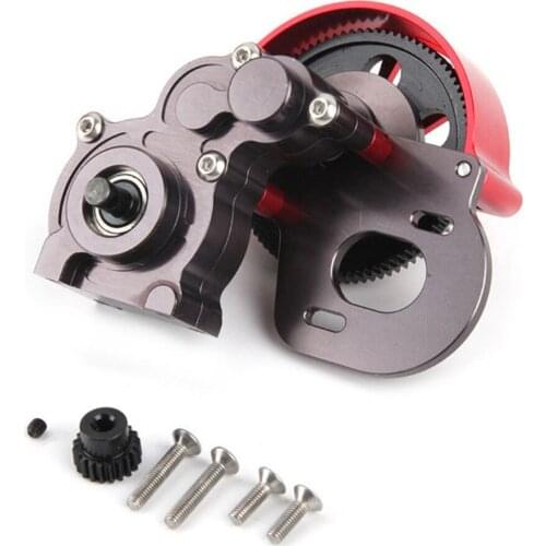 Full Metal RC Crawler Transmission Gearbox with Steel Gear for 1/10 SCX10 RC Crawler Car Upgrade Parts