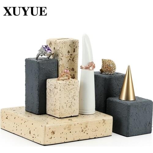 Factory direct sales jewelry props jewelry display stand ring plaster jewelry display stand square display props spot
