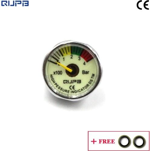 QUPB One Inch PCP Paintball Pressure Mini Gauges Luminous 400BAR M10x1 Thread GES005