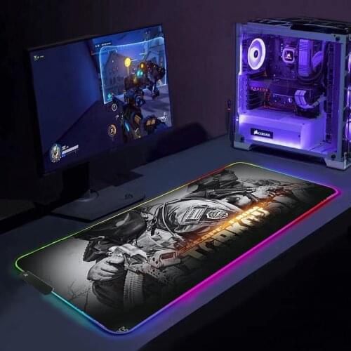 RGB Escape From Tarkov Colorful trendy fashion super luminous mouse pad large non-slip table mat gaming keyboard and mouse pad