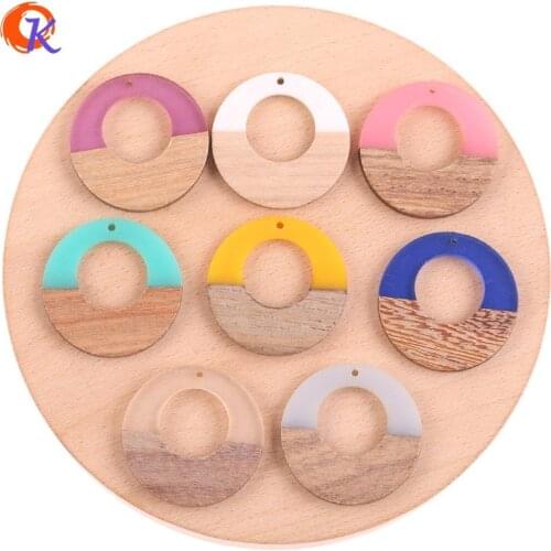 Cordial Design 30Pcs 38*38MM Jewelry Accessories/DIY Earrings Making/Natural Wood & Resin/Round Shape/Hand Made/Earring Findings