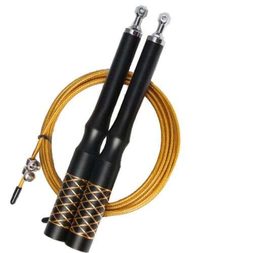 Carved Aluminum handle speed jump skipping rope 2.5mm x 3 m ball bearing build in JR073