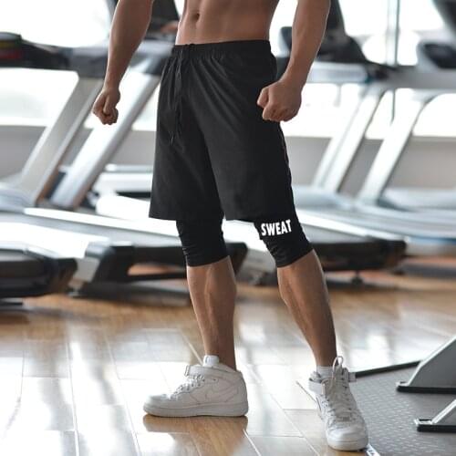 Men basketball shorts sport Running Shorts 2 in 1 Jogging Fitness Training Quick Dry Gym Shorts gym tight Short 3/4 Pants