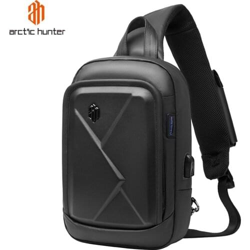 ARCTIC HUNTER Mens Crossbody Chest Bag USB Charging Multifunction Sling Bags Waterproof Pack Short Trip Pouch for Men Bolsos
