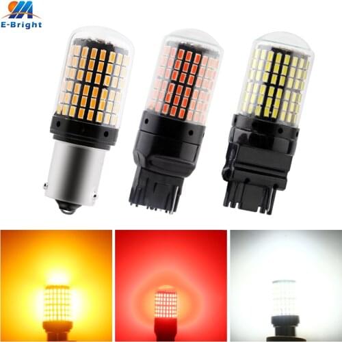 T20 7440 W21W LED Bulbs CanBus 3014 144 smd led No Error 1156 BA15S P21W BAU15S PY21W led lamp For Turn Signal Light No Flash 1X