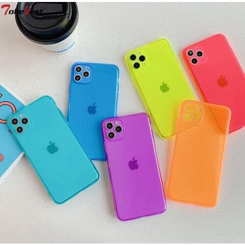 Tobebest Yellow Orange Plain Phone Cases for iphone 11 pro max X XS XR 7 8 Plus SE 2020 Ins Popular Candy Color Soft Back Cover