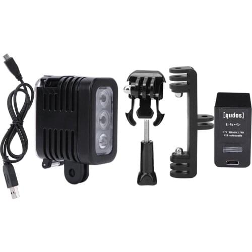 Waterproof Video Lamp USB Rechargeable Battery Waterproof LED Video Lamp Underwater Diving Fill Light for Gopro Sports Camera