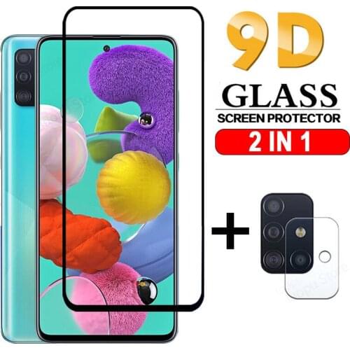 10PCS 2 in 1 Tempered glass for samsung A51 A71 A50 A70 A41 A40 screen protector camera lens protective glas for samsung A71 A51