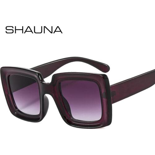 SHAUNA Crystal Decoration Square Sunglasses Women Brand Designer Fashion Gradient Shades
