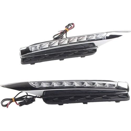 1 Pair Car Daytime Running Light For BMW X5 E70 2007 2008 2009 2010 8 LED Fog Lights DRL Lam