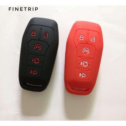 CNPAM 1pc 5b silicone car remote key fod shell cover case for ford fusion mondeo mustang f-150 explorer edge 2015 2016 2017 2018