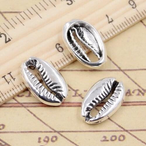 10pcs Charms Bohemian Cowrie Conch Shell 19x12mm Tibetan Silver Color Pendants Antique Jewelry Making DIY Handmade Craft