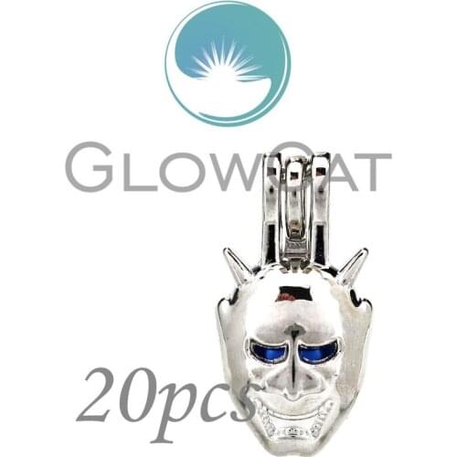 20X KK841 Halloween Demon Evil Beads Cage Jewelry Making Essential Oil Diffuser Pearl Cage Locket Pendant for Oyster