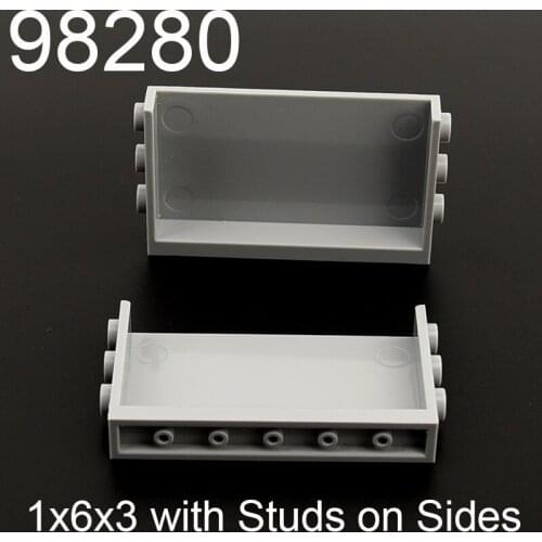 4PCS 98280 Panel 1x6x3 with Studs on Sides Building block accessories parts MOC DIY Education Build Toys Brick