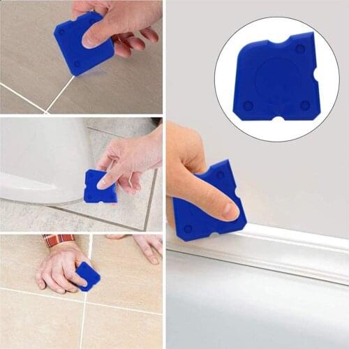4pcs Silicone Joint Filler Smoothing Spatula Sealant Remover Caulk Finisher Scraper Grout Kit Glass Rubber Cleaning Squeegee