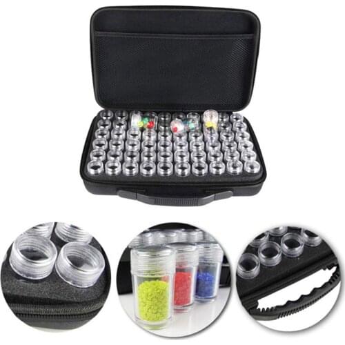 60 Bottles Diamond Painting Accessories Container Storage Bag Box Carry Case Diamond Embroidery Tools Handbag