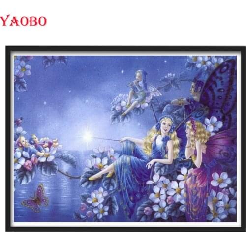 DIY 5D Diamond Painting Full Square/Round Fantasy Butterfly Fairy Embroidery Rhinestone Cross Stitch Kits Mosaic Girl Mermaid