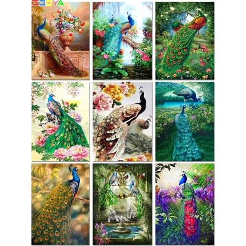 Diamond Mosaic Rhinestones Animali Peacocks Diamond Paintings Embroidery New Animal Puaw 5D Diy Crystal Diamond Embroidery 6Jh03