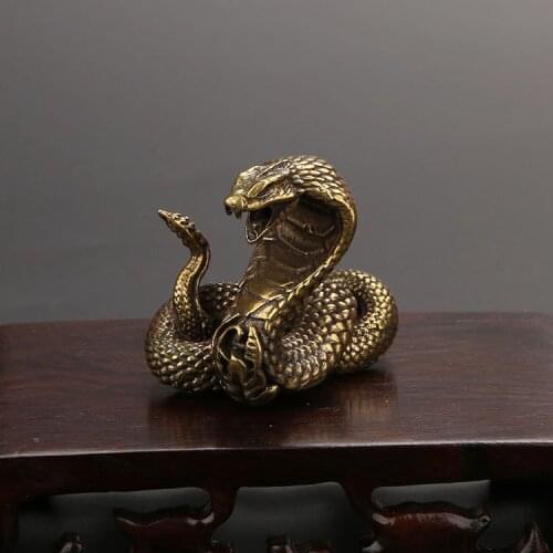 Cobra Bronze Ornament Bronze Sculpture Handle Bronze Tea Pet Living Room Decoration