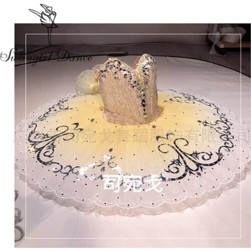 Child Ballet Compettion Ballet Tutu Paquita Gold Professional Ballet Costumes Tutu Dress BT4061