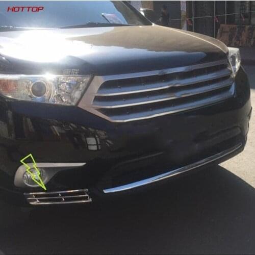 For Toyota Highlander 2012 2013 2014 Chrome Front Bottom Fog Light Lamp Cover Trim Car Stylings 2pcs/set