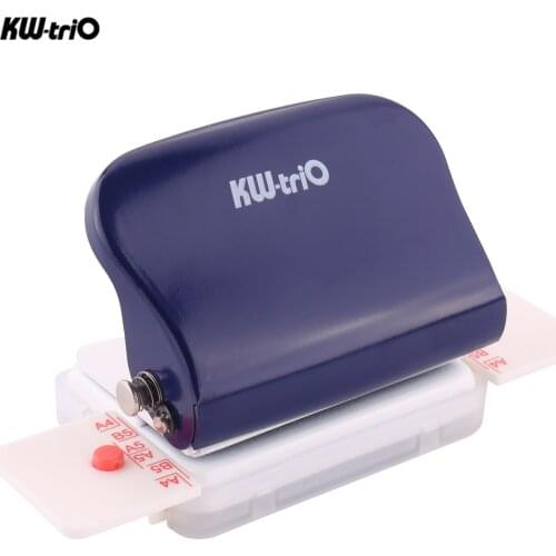 KW-trio A4 A5 B5 6-Hole Paper Punch Handheld Metal Hole Puncher 5 Sheet Capacity 6mm for Notebook Scrapbook Diary Planner