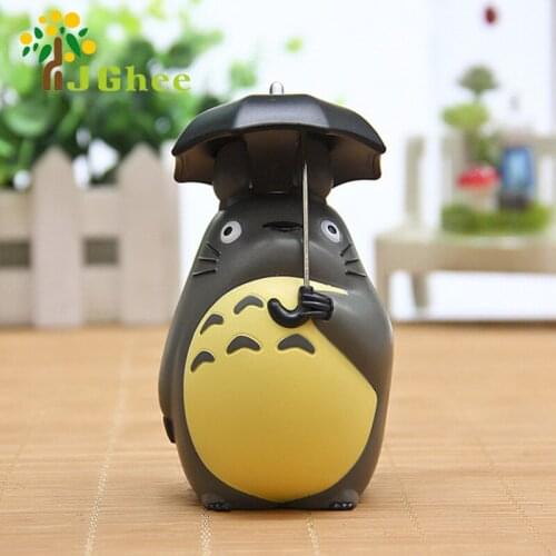 J Ghee Japanese Cartoon Anime Resin 10cm My Neighbor Totoro with Umbrella Action Figure Classic Toys Free Shipping Brinquedos