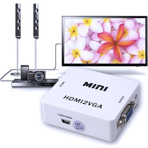 VGA Converter cable adpater with audio converter for HDMI-compatible device to VGA monitor For PC Laptop to HDTV Projector