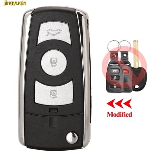 Jingyuqin 4 Buttons Modified Remote Car Key Fob Shell For Hyundai Elantra Santa FE Atos Trajet Celesta Kia Cerato Right Groove
