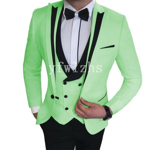 Handsome One Button Groomsmen Peak Lapel Groom Tuxedos Wedding Dress Men Suits Blazer Prom Dinner (Jacket+Pants+Tie+Vest) B126