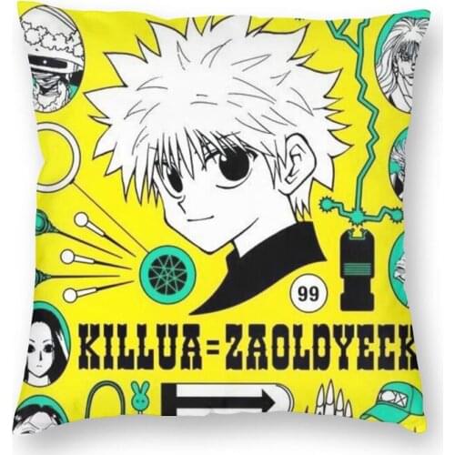 Cool Killua Zoldyck Cushion Cover 40x40 Home Decorative 3D Printing Anime Hunter X Hunter Throw Pillow Case for Sofa Double Side