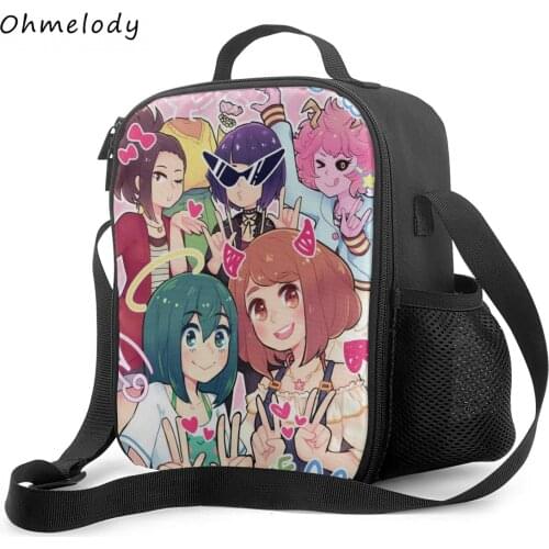 Cool Anime Cartoon Boys Girls Lunch Bags for School Insulated Crossbody Work Lunch Bags Cooler Bag for Picnic Hiking Party