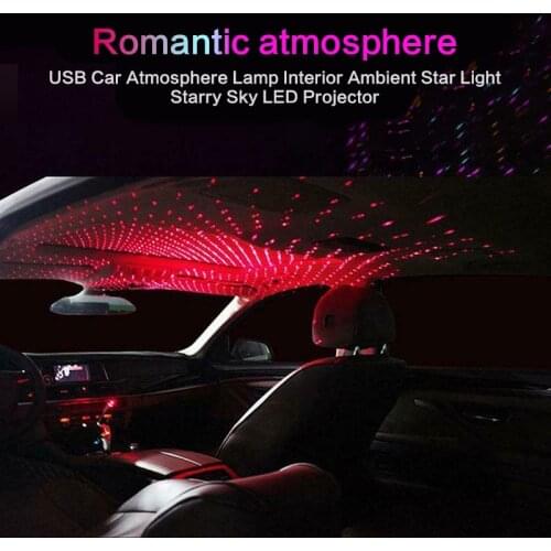 1PC Car Interior Light 3 Types USB Atmosphere Starry Sky Lamp Ambient Star Light Projector