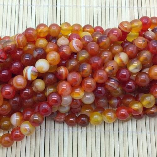 Hot Bead 38cm New Arrival Natural Stone Line Agates Stone Orange Color Onyx 6 mm 8 mm 10 mm 12 mm DIY Findings