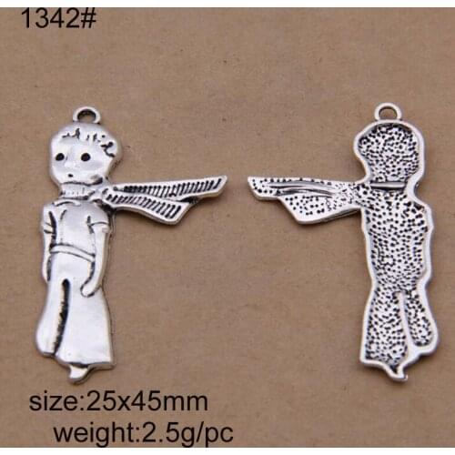 25pcs 25x45mm Fashion Antique Silver Alloy Boy Charms For DIY Jewelry Finding