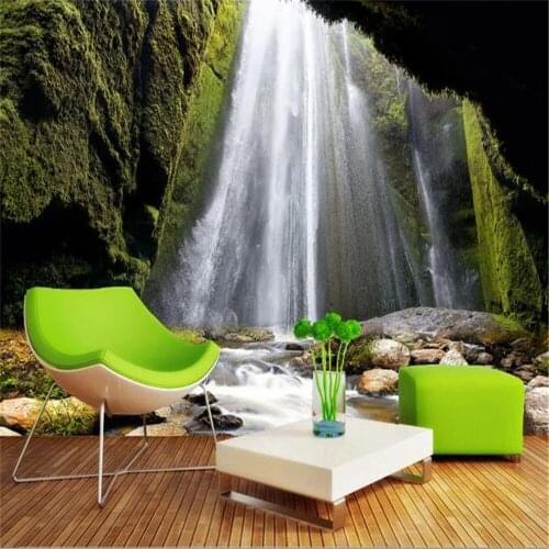 Wallpaper Mural Fresh Landscape Waterfall Landscape Painting 3D Living Room Bedroom TV Background Wall Wallpaper