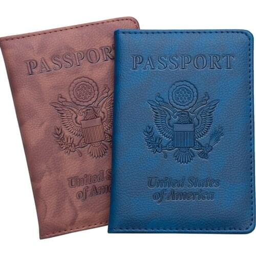 Personalised Leather USA Passport Cover Customized Travel Passport Holder American Wallet Covers For Passports Girls America