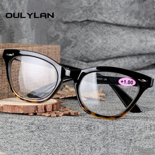 Oulylan Cat Eye Reading Glasses Women Fashion Hyperopia Prescription Eyeglasses Presbyopia Eyewear Diopter +1.0 1.5 2.0 2.5 3.0