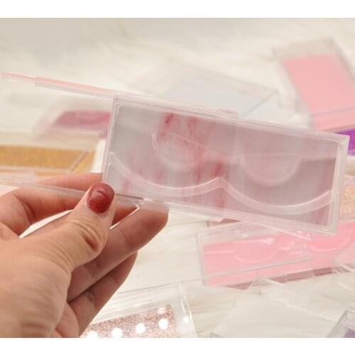 Wholesale eyelash packaging box lash boxes packaging custom logo faux cils 3d mink lash plastic clear sliding case bulk vendors