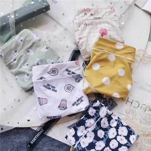 Printing Middle Waist Womens Underwear Ice Silk Comfortable Small Fresh Lovely Cute Seamless Breathable Sweet Lingerie Sexy