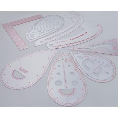 Useful Sewing Ruler Multi-style Comma Shaped French Curve Plastic Metric Ruler Tailor Drawing Craft Measure Tool Dressmaking DIY