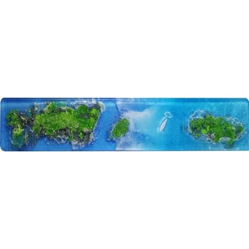 Resin Hand Rest Mechanical Keyboard Wrist Pad For 60% 61/ 64 / 87 /104 Keys Custum Gaming Keyboard - Summer Island Landscape