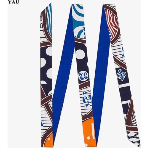 Luxury Brand Skinny Scarf Long Silk Scarf Women 200cm Bag Ribbons Female Belt Fashion Head Scarves For Ladies