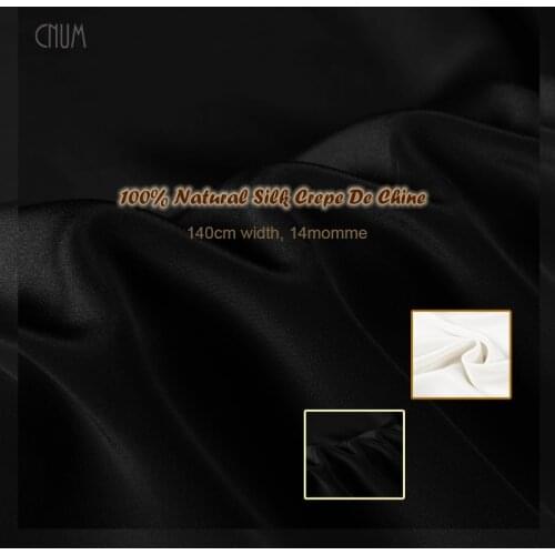 CNUM SCD121 100% Natural Silk Crepe De Chine/ Pure Color,2 Colors /Silk Fabric / Width 1.52yd Thickness 14mm/ Unit:M