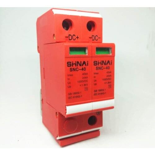 SPD DC 500V 800V 1000V 2P DC1000V 20KA~40KA Low-voltage Arrester House din rail 2 Poles Protector Surge Protective Device