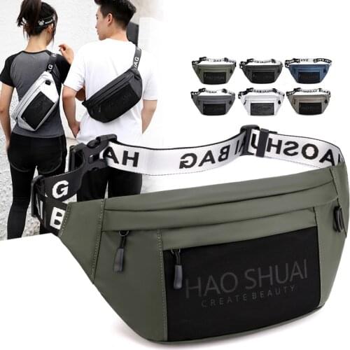 Sports Running Waist Bag Unisex Short Trip Bag Casual Chest Bag For Men Nylon Travel Phone Pouch Male Hip Belt Pack