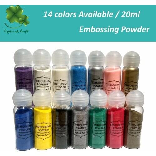 Pack of 5pcs) 20ml DIY Metallic Paint Emboss Powder water Color Embossing Stamping Scrapbooking Craft paper