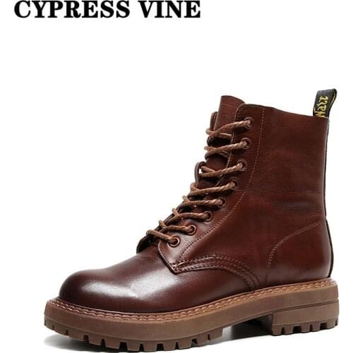 Cypress Vine Women Anckle Boots Chelsea Genuine Cow Leather For Spring And Summer Round Toe Rubber Outsole By Handmade Size35-42
